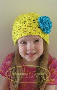 Rae of Sunshine crochet spring hat