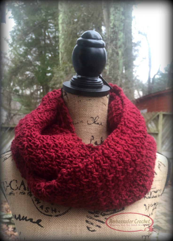 Designing Your Own Crochet Pattern Series - Finding the Perfect Design Ideas - Winter Berries Infinity Scarf designed using yarn as inspiration.