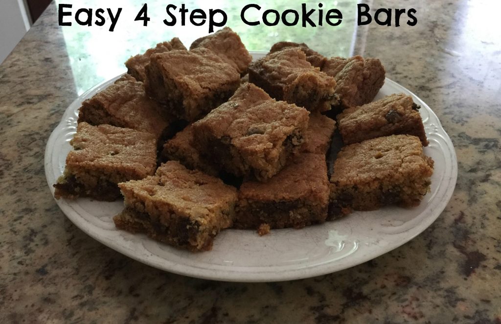 Easy 4 Step Cookie Bars Recipe by Ambassador Crochet.