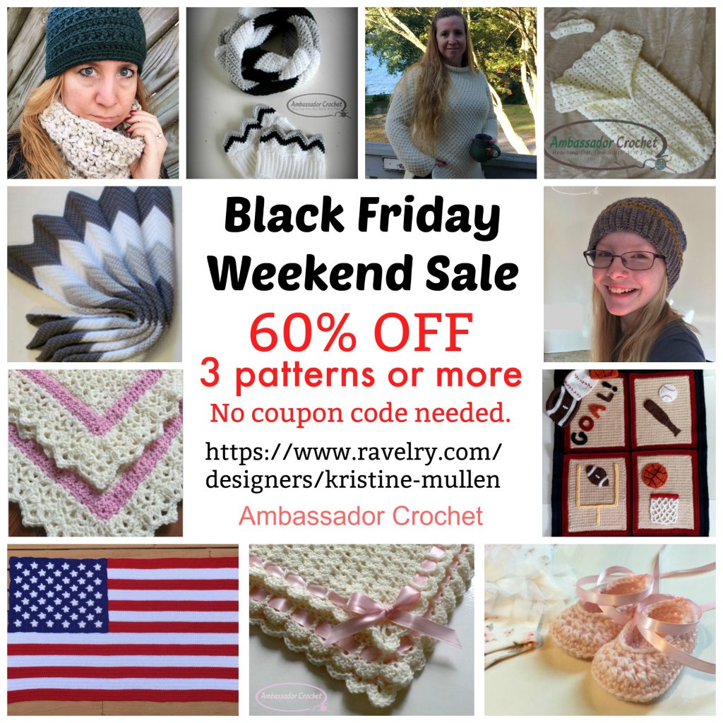 Crochet Pattern Sales Event - black friday thru cyber monday - sales, giveaways, sneak peeks, and more.