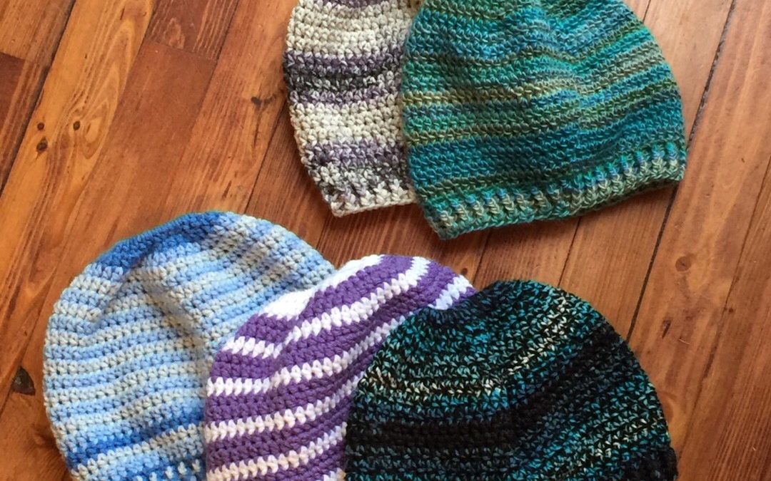 Beginner Messy Bun Hat crochet pattern by Kristine Mullen/Ambassador Crochet