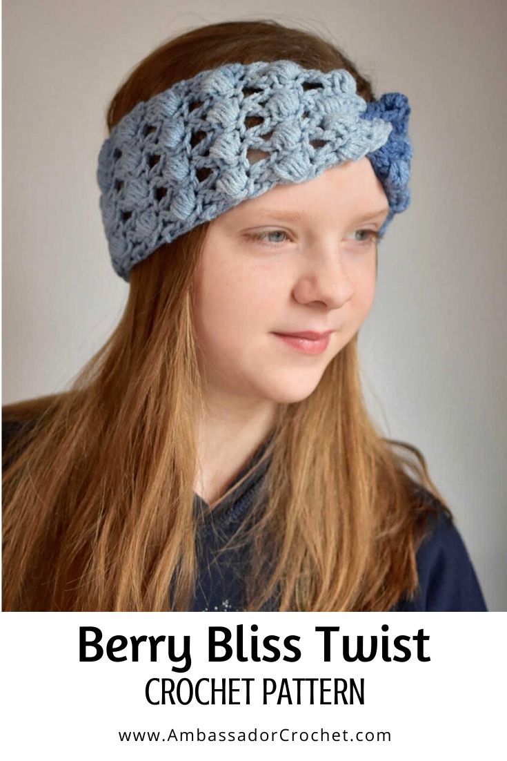 The Berry Bliss Earwarmer is a fun crochet pattern that is full of texture. 