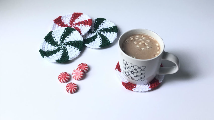 Peppermint Candy Coasters - Free Crochet Pattern - Ambassador Crochet