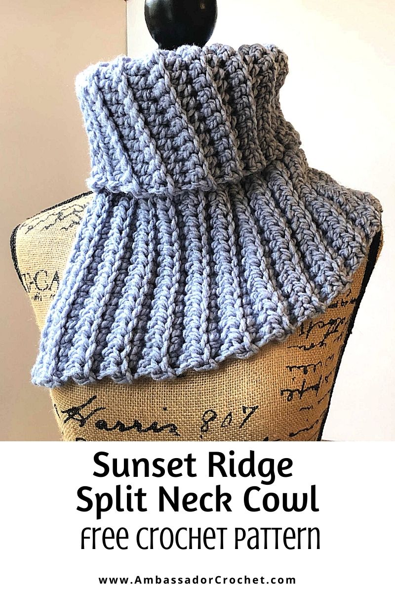 Sunset Ridge Split Neck Cowl - free crochet pattern by Ambassador Crochet