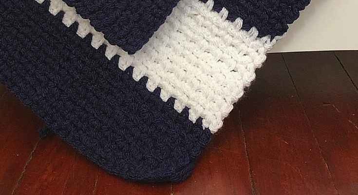 Nautical Stripes Preemie Blanket Free Crochet Pattern