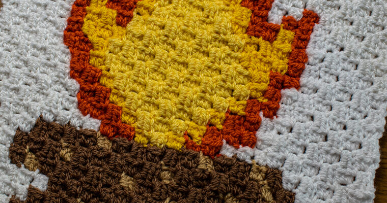 Campfire Crochet Blanket Square – Free Pattern
