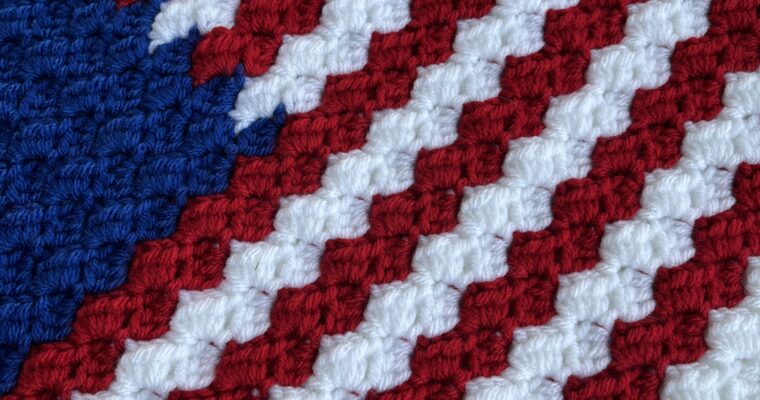 July 4th Flag Blanket Square Crochet Pattern