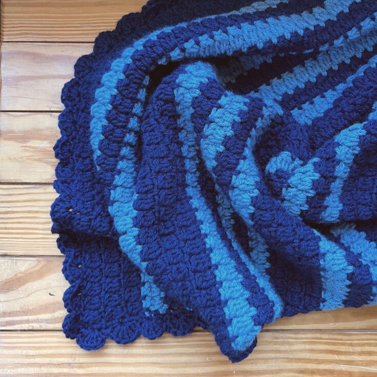 Image for JJ's Blankie - Baby Blanket - Free Crochet Pattern using Cluster Stitch & Shell Stitch Border — Juniper & Oakes
