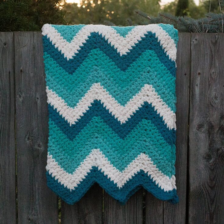 Image for Timeless Teal Chevron Blanket Crochet Pattern