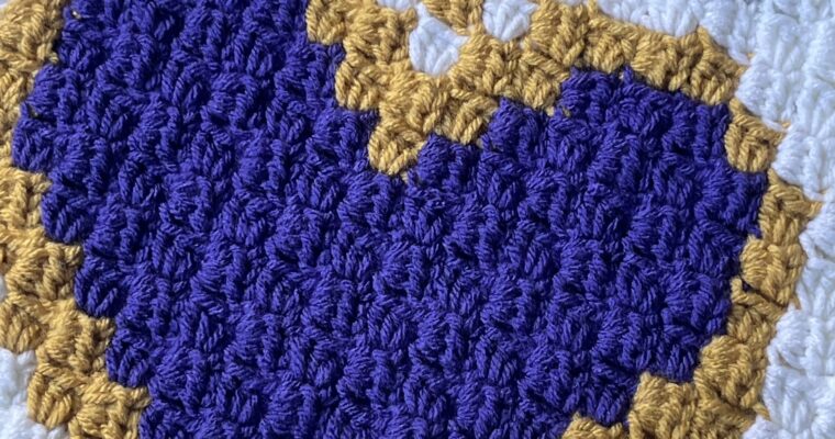 Purple Heart Crochet Pattern – Free Blanket Square