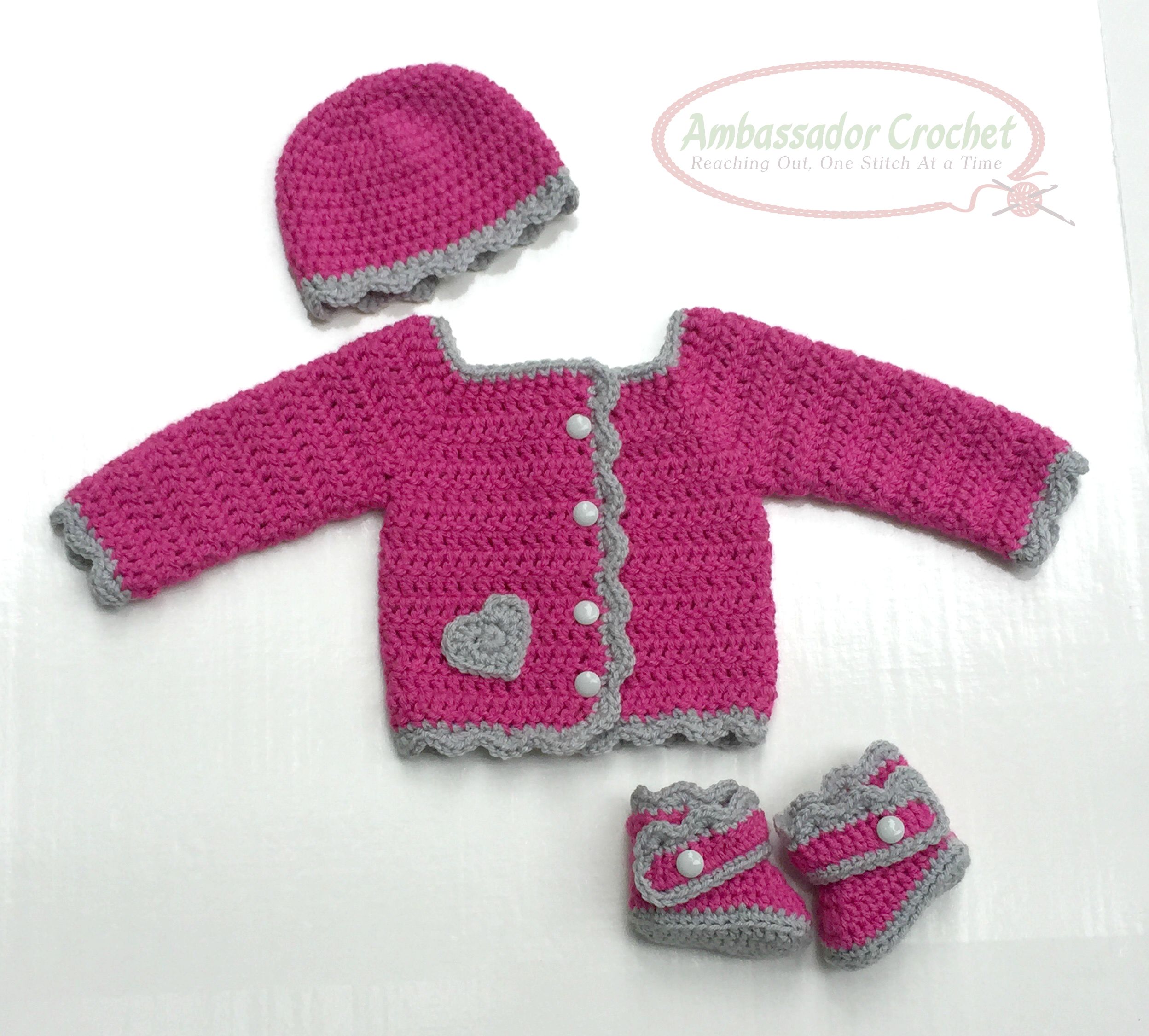 Jordan Baby Girl Sweater set by Ambassador Crochet